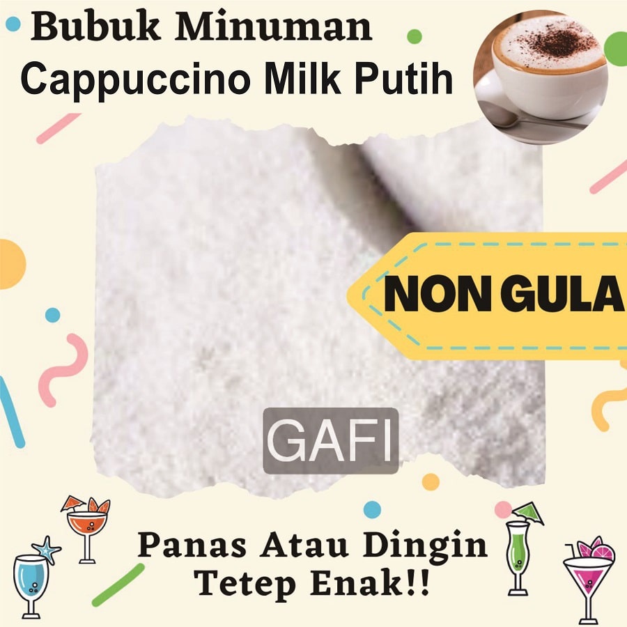 

Bubuk Minuman Rasa Cappuccino Milk Putih Non Gula 1Kg Minuman Powder Rasa Cappuccino Milk Putih Non Gula Kiloan Drinking Powder 1 Kg Kekinian Boba Aneka Instan Murah Enak Terbaik Halal Premium Distributor Toko Plain