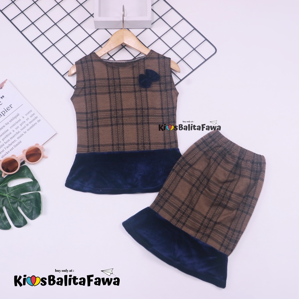 Setelan Zizi Anak uk Bayi - 4 Tahun / Atasan Bawahan Rok Perempuan Set Baju Pesta Peplum Cewek