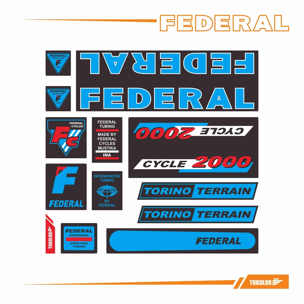 STIKER DECAL SEPEDA FEDERAL TORINO TERRAIN MODEL 1