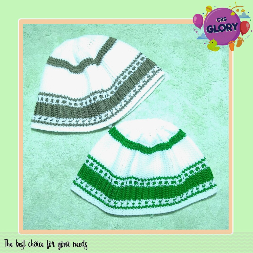 Peci Bayi/Kopyah Bayi/Bahan Rajut/Usia 6-18 Bulan/Warna Hitam,Putih