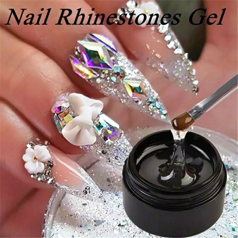 Lem Rhinestones perekat hiasan kuku berlian imitasi UV gel glue nail art