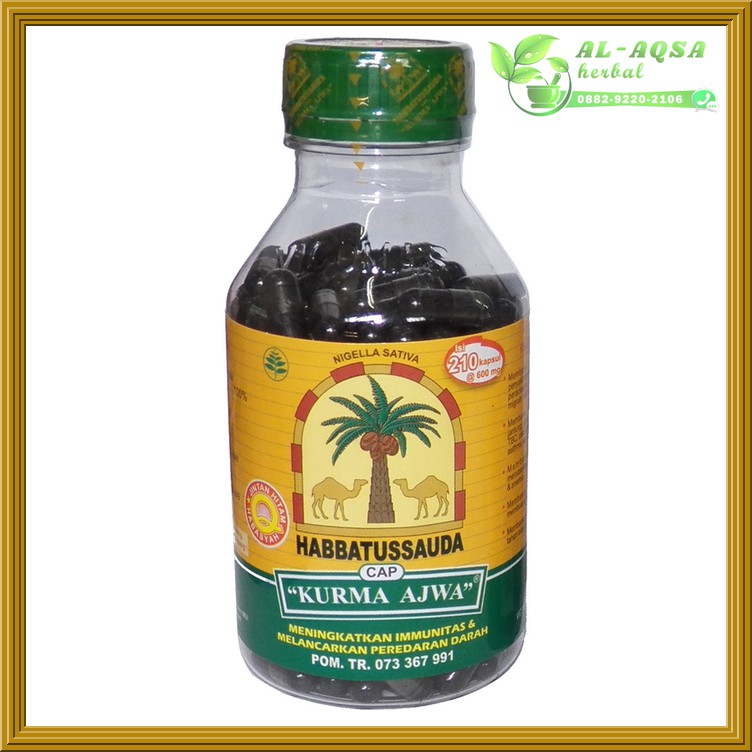 

Jintan Hitam Habbatussauda 210 Kapsul - Cap Kurma Ajwa Vicomas