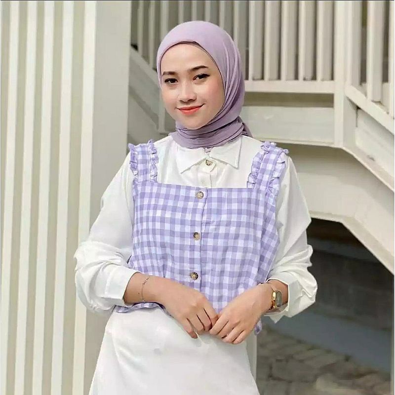 Tanktop Anjas / Tengtop Halal / Gingham Tanktop / Tanktop hijab  /Tengtop Serena