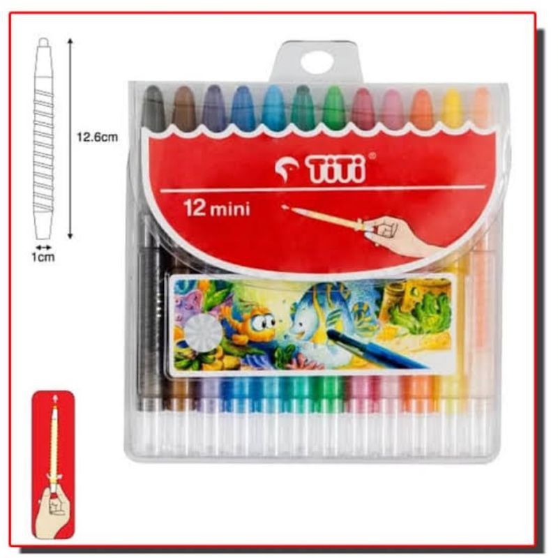 

Twist crayon putar Titi Original - 12 warna mini