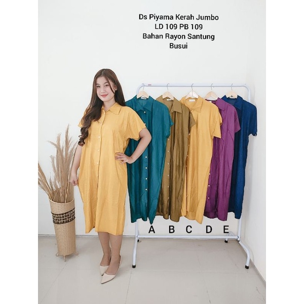 DASTER PIYAMA KERAH JUMBO FULL KANCING BELI ECER HARGA GROSIR  DASTER SURABAYA SIDOARJO