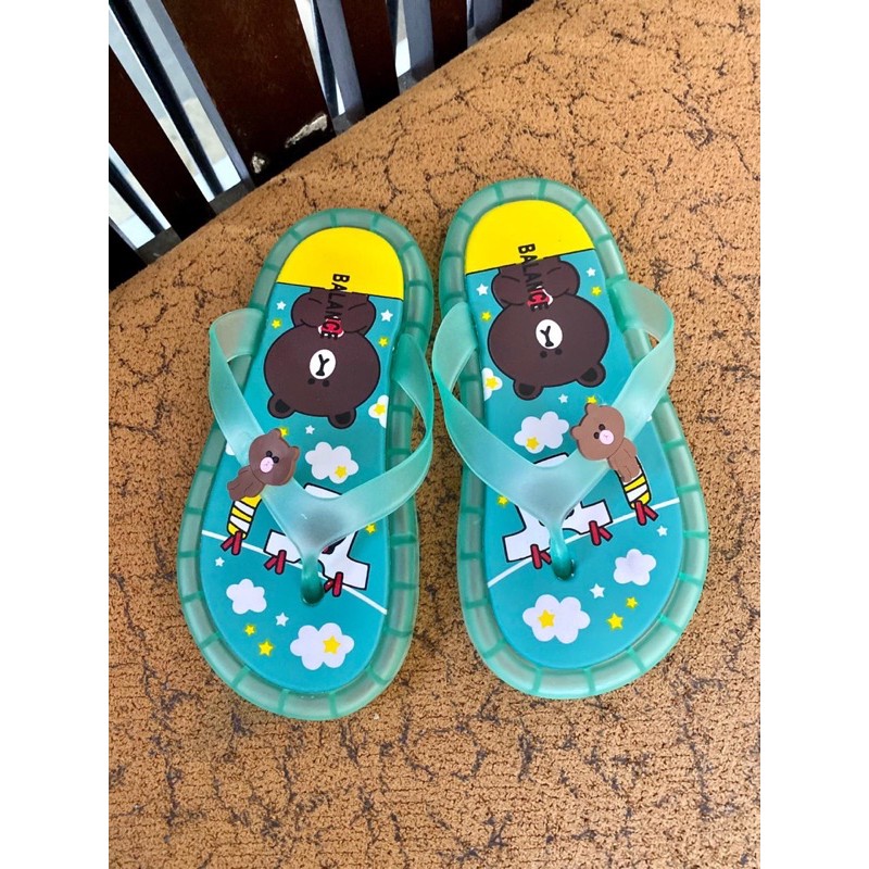 BROWN LAMPU jepit sendal jelly