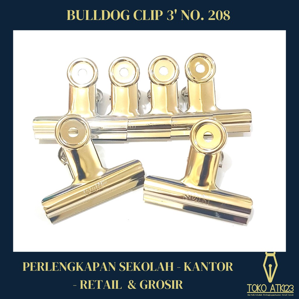 Bulldog Clip / Binder Klip / Penjepit Besar Merk SDI No. 200 Size 3&quot;