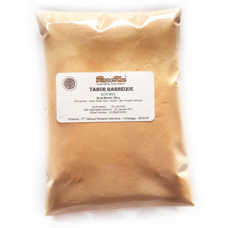 

Bumbu Tabur Non MSG Barbeque 250gr Rasakoe bumbudapurbintang