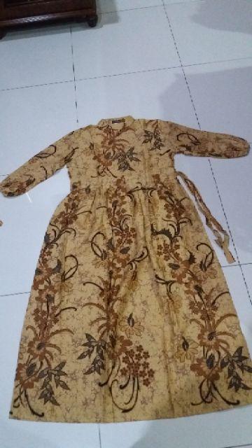 Gamis Batik Sogan Size Standar Dan Jumbo Katun Mataram Primisima Adem Murah