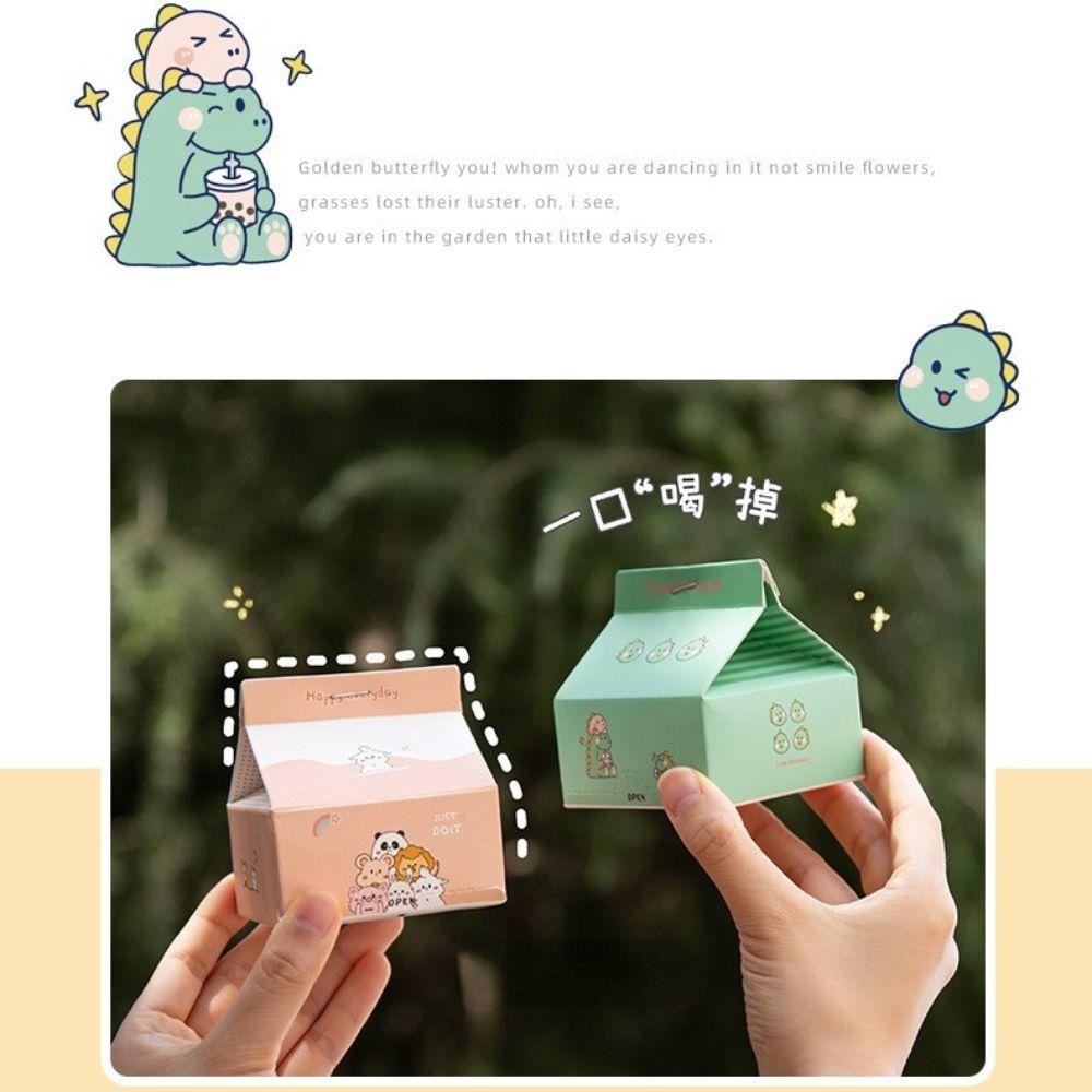 [Elegan] Susu Karton Memo Pad Dinosaurus Kelinci Scrapbooking DIY Notepad Perlengkapan Sekolah Untuk Melakukan List Pesan Notes