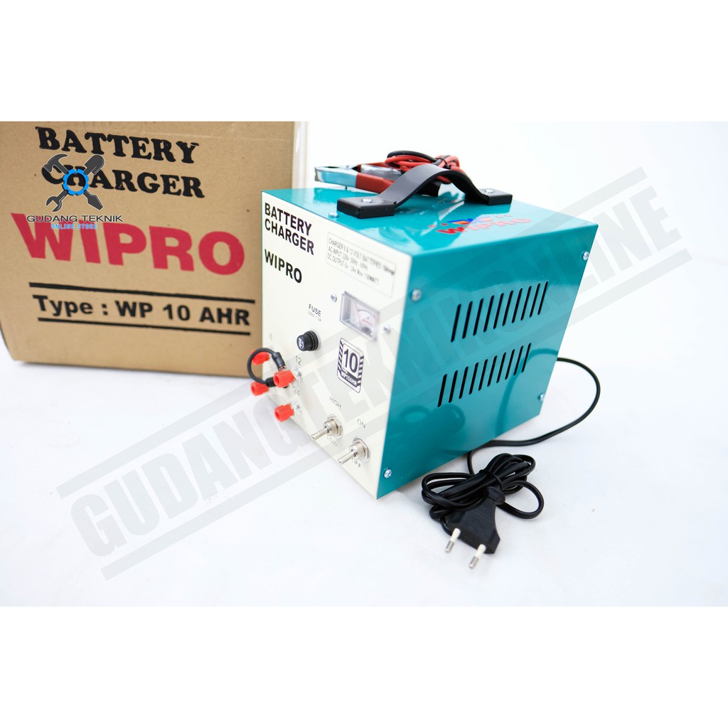 Charger Aki Mobil Motor WIPRO / Baterai Charger 10AH / Cas Accu 10 AH