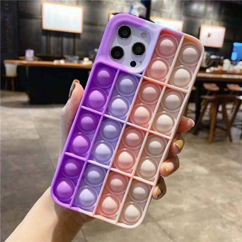 Soft Case Silikon Desain Tiktok Pop Unzip Warna Pelangi Untuk Iphone 7 8 Plus X Xs Max Xr 11 12 Pro Max