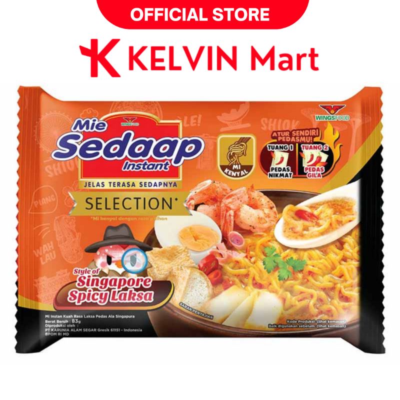 

Mie Sedaap Mie Instant Singapore Spicy laksa pck 83g | KELVIN Mart