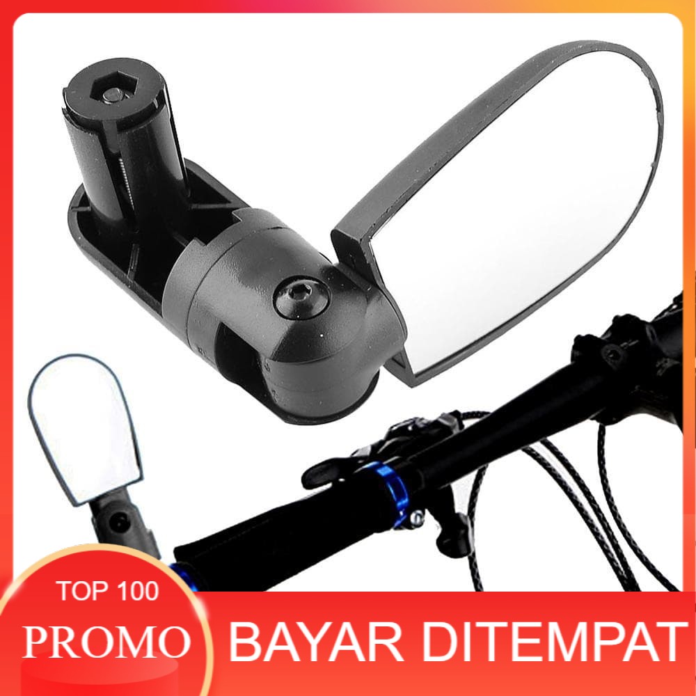 Kaca Spion Sepeda Kotak Handlebar 360 Rotate Spion Sepeda MTB Hitam