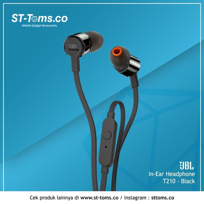 JBL In-Ear Headphone T210 - Hitam Best seller