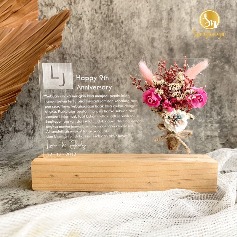 GIFT ANNIVERSARY ROMANS | AKRILIK KAYU HIAS HADIAH KADO UNTUK ISTRI CENDERA MATA | LAMARAN NIKAH WED