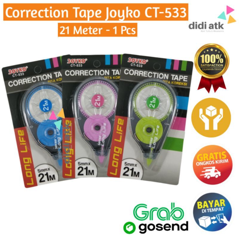 

Correction Tape Joyko CT-533 21M / Roll Tape Tipek Kertas