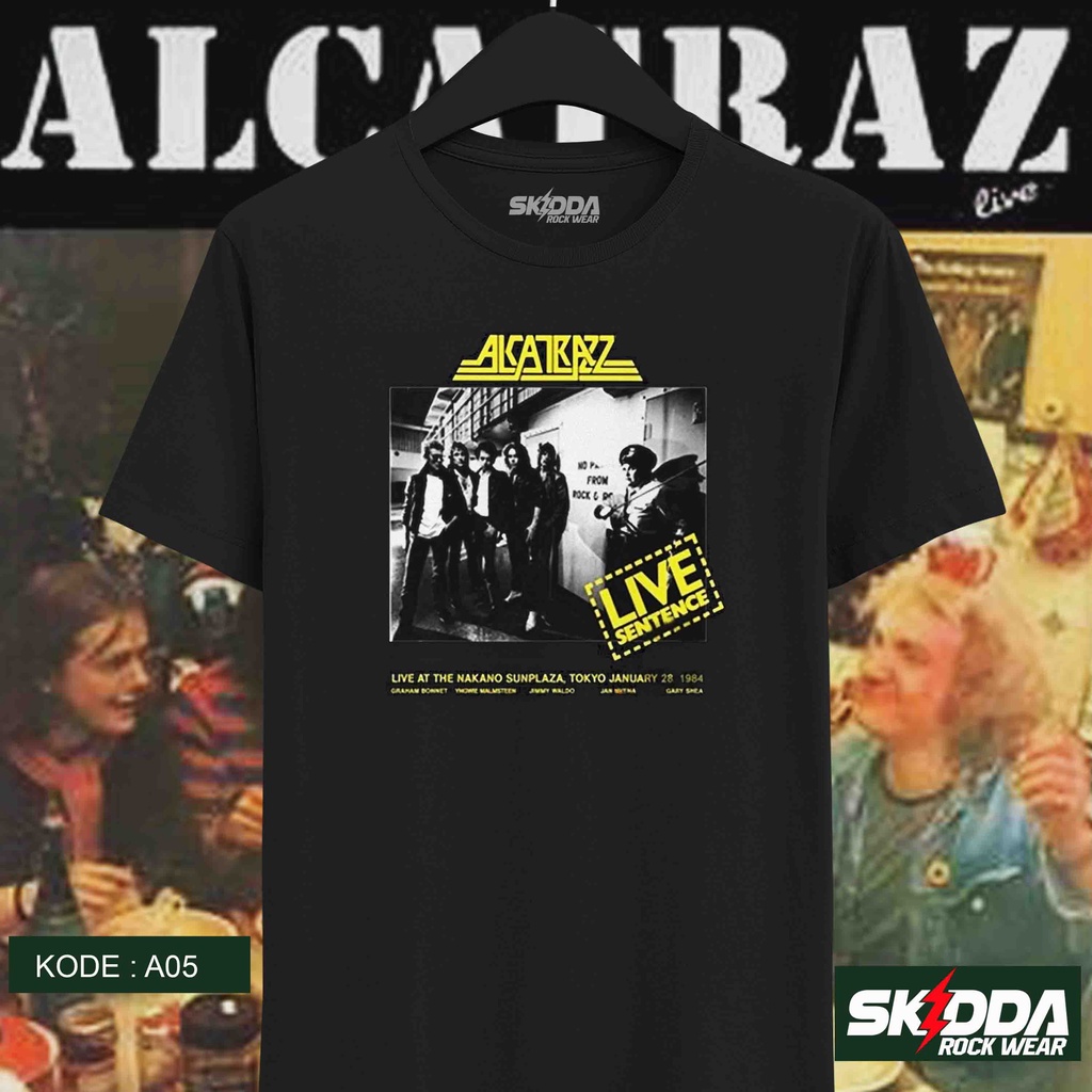 T Shirt Kaos Band Rock ALCATRAZ – Live Sentence - Premium Black NSA