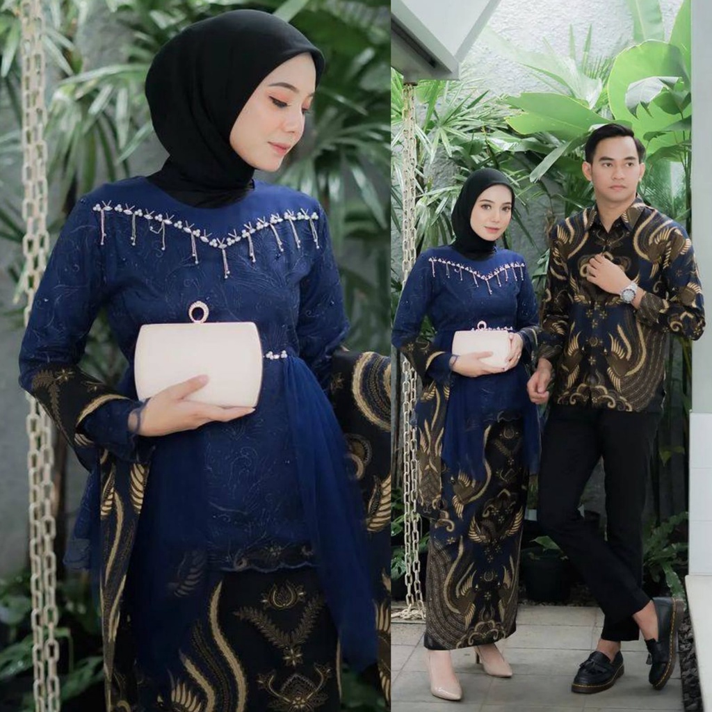 APRILI Couple Kebaya Kondangan Kebaya Brokat Wisuda Lamaran Seragam Batik Kemeja Keluarga Kebaya Jum