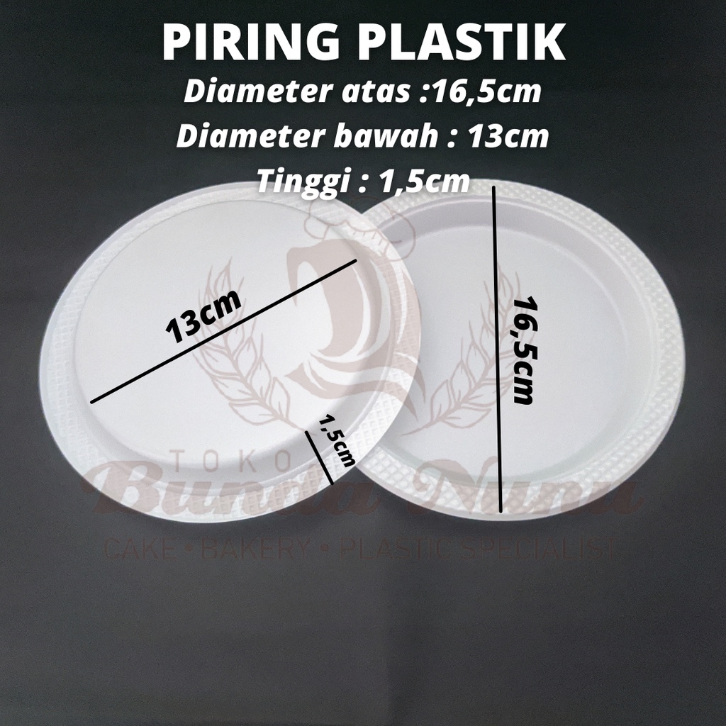 Piring Plastik Putih Piring Kue Ultah Plastik isi 50pcs – Sedang