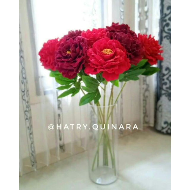 peony beludru tinggi. bunga peony artifisial. peony beludru
