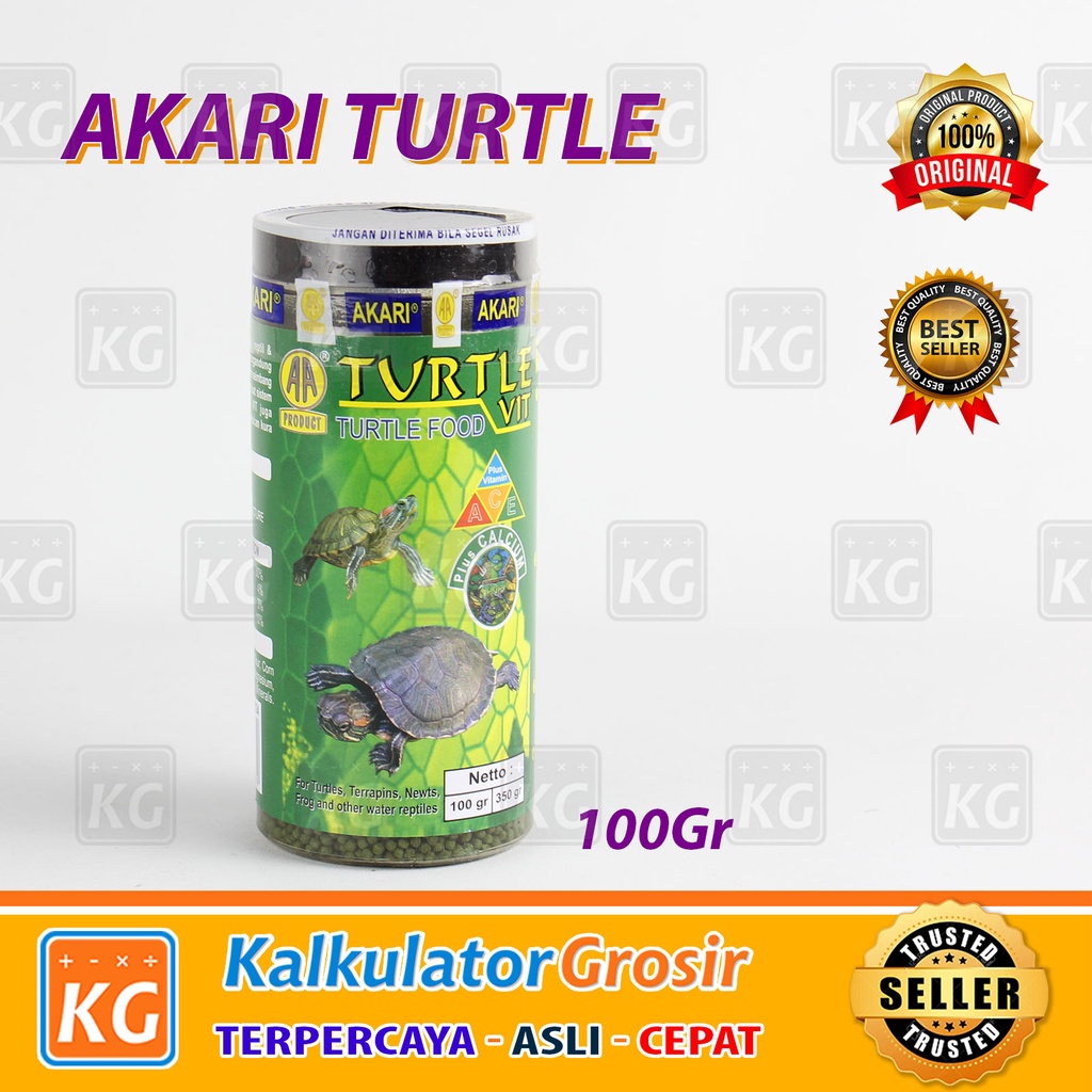 Makanan Kura Kura TURTLE VIT BOTOL @ 100gr / Makanan kura kura / pelet kura kura Brazil Air