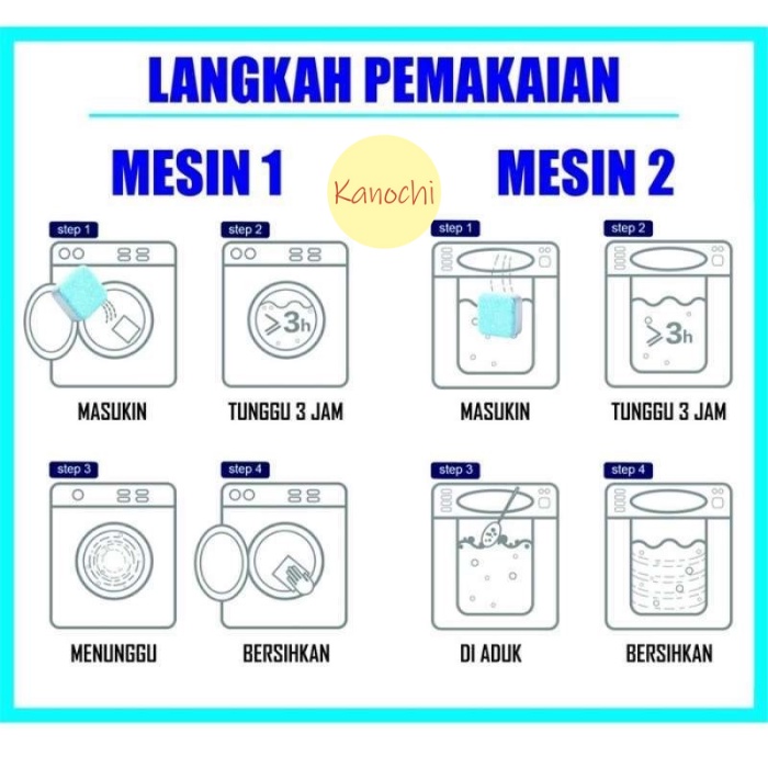 Tablet Pembersih Mesin Cuci Penghilang Bakteri Deep Cleaning Washing