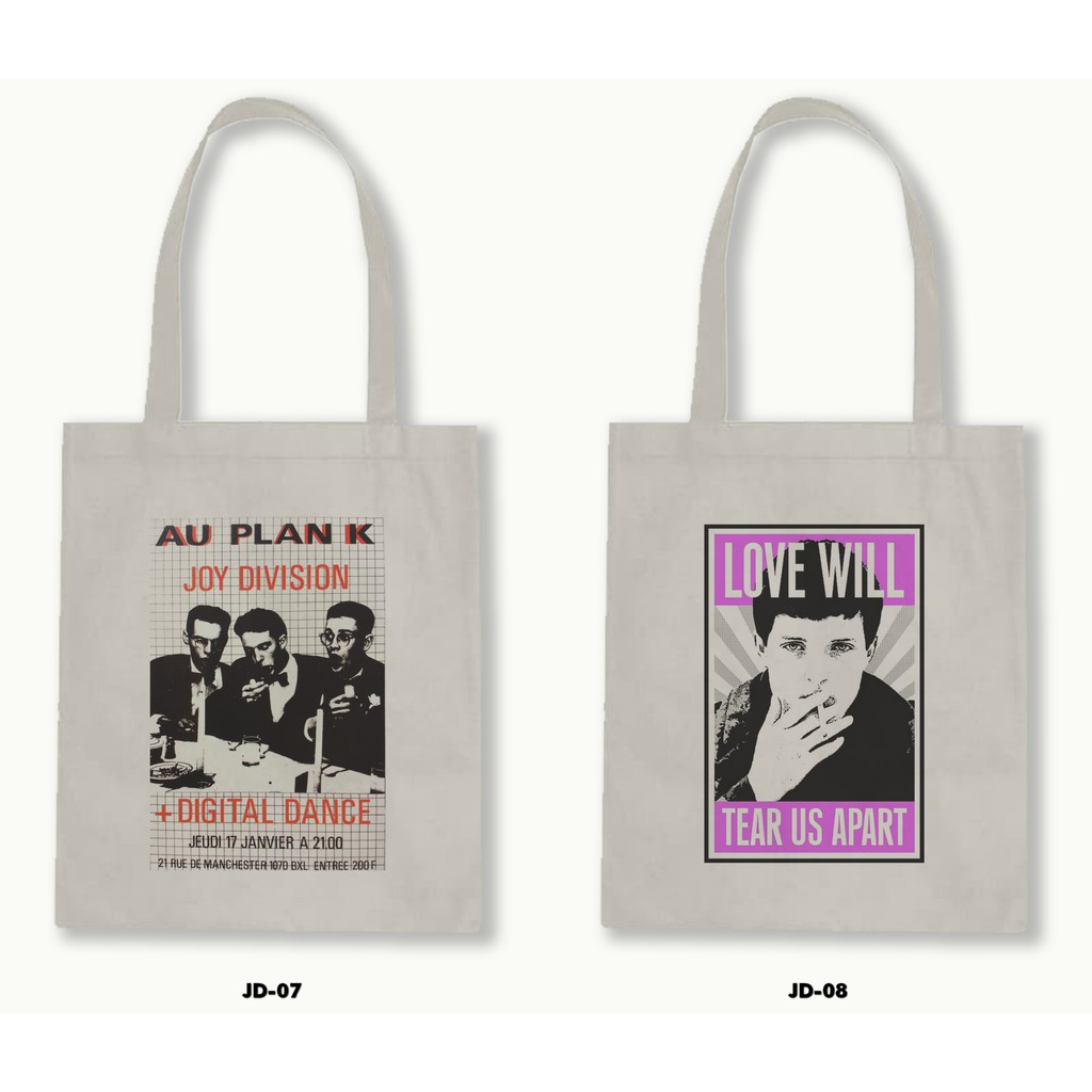Tas Tote Bag Resleting Kanvas/Blacu  - Joy Division