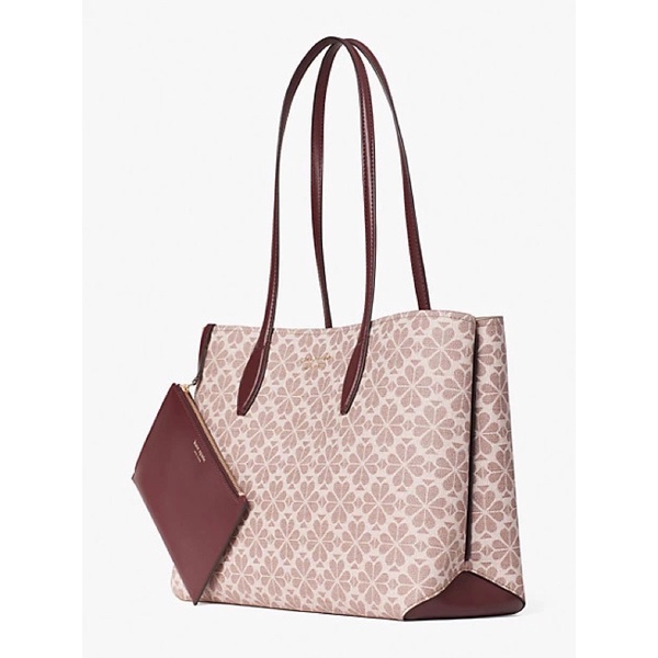kate spade ks flower coated canvas all day medium satchel pink multi