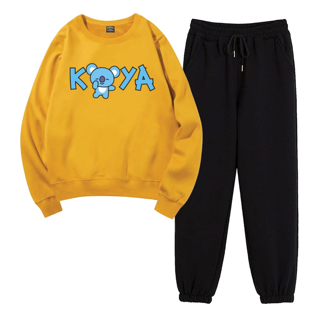 BESS - Baju Setelan Wanita Murah / Setelan Sweater + Jogger Hitam - TOYA FONT