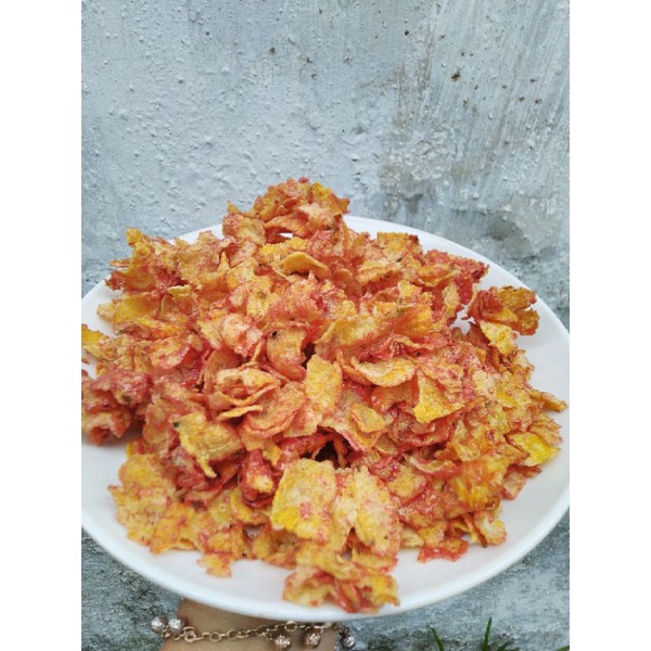 

Emping Jagung Pedas Manis 1kg