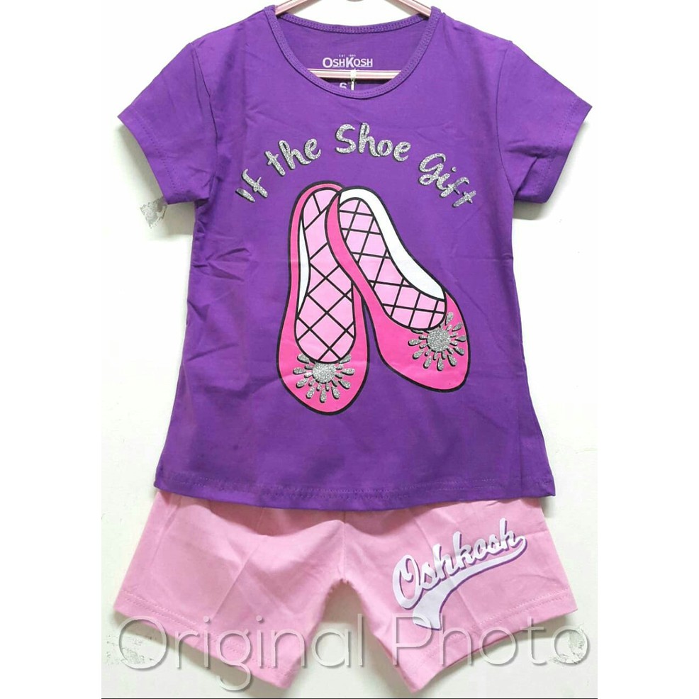 NR SETELAN ANAK SIZE 7 10 OSHKOSH SEPATU UNGU IF THE SHOE GIFT