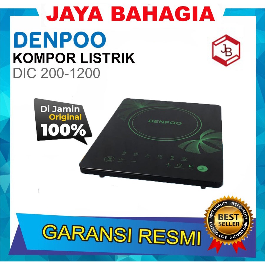 Kompor Listrik Induksi Denpoo DIC 200-1200, Low Watt dengan Touch Screen dan 8 Level Pemanasan