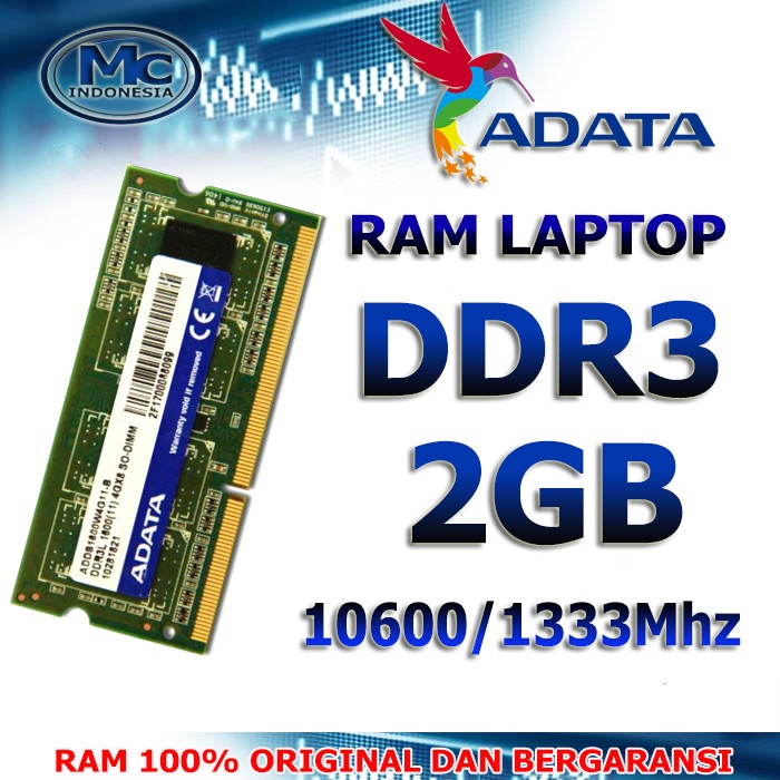 RAM Laptop DDR3 2GB PC-10600 Campur