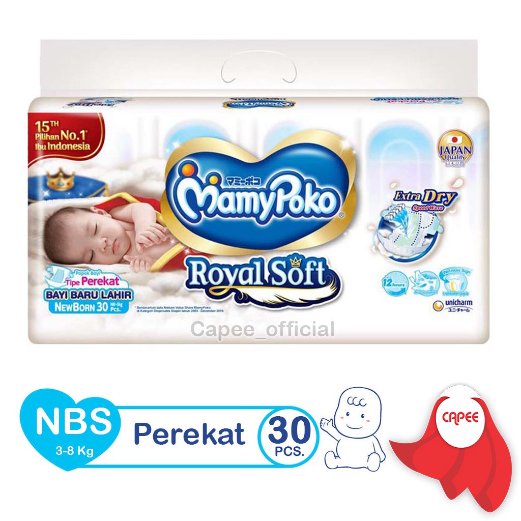 Pampers Mamypoko Royal Soft Newborn NB-S 30