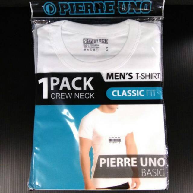 Kaos Dalam Pria PIERRE UNO T01 ROUND NECK PUTIH ISI 1Pcs