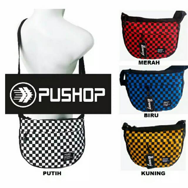 Tas Selempang Grovy motif catur