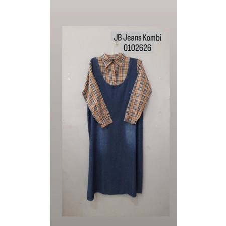 GAMIS JEANS KOMBINASI/GAMIS JEANS WANITA DEWASA/GAMIS JEANS KEKINIAN