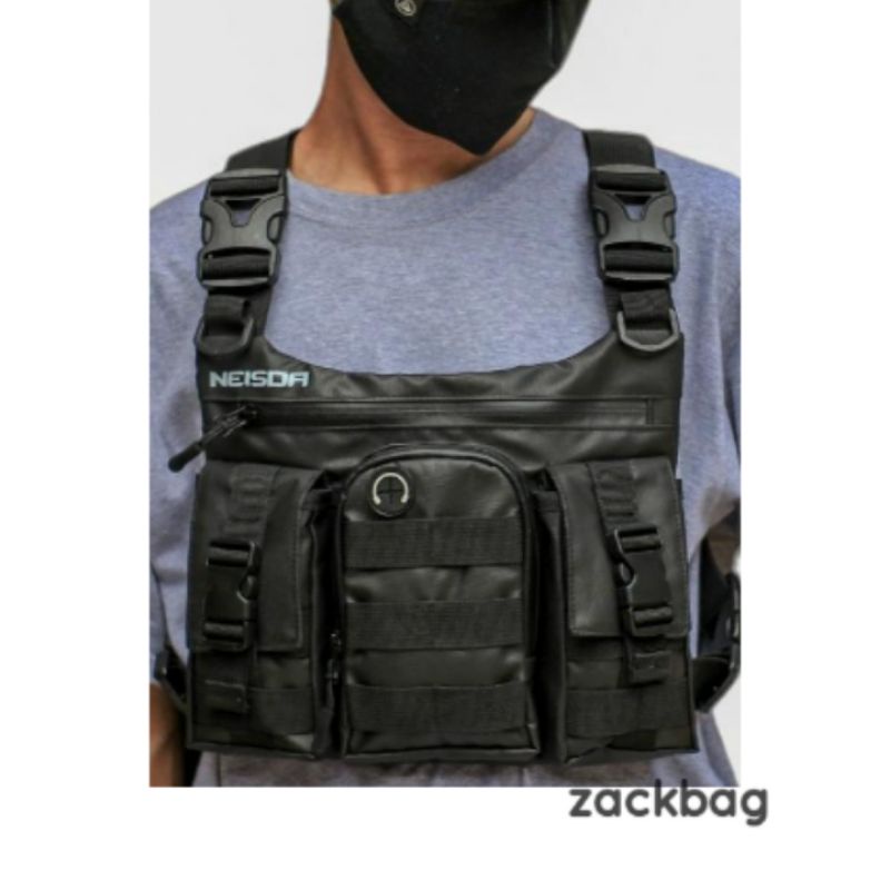 Tas dada pria outdoor Chest bag rig waterproof anti air tactical high quality