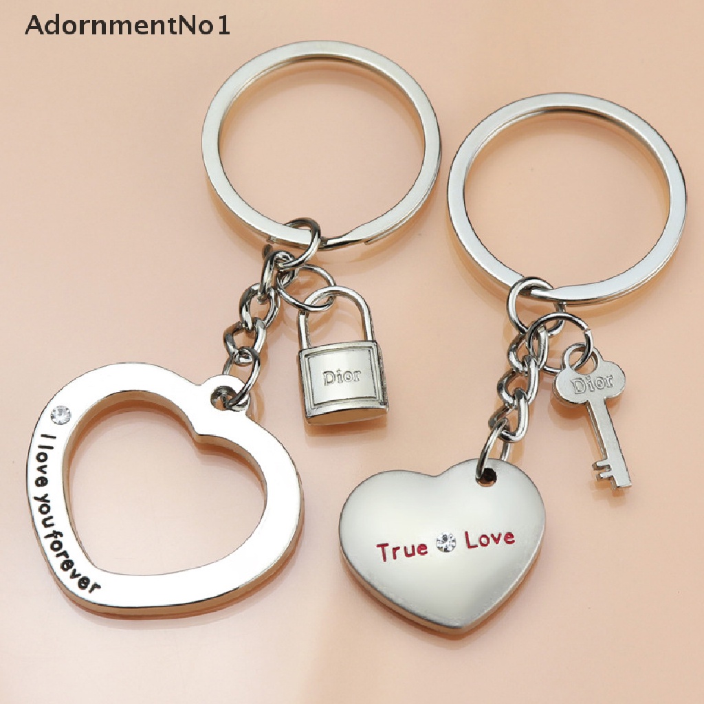 [AdornmentNo1] Creative Lover lock key Metal Keychain For Couples Phone Pendant [new]