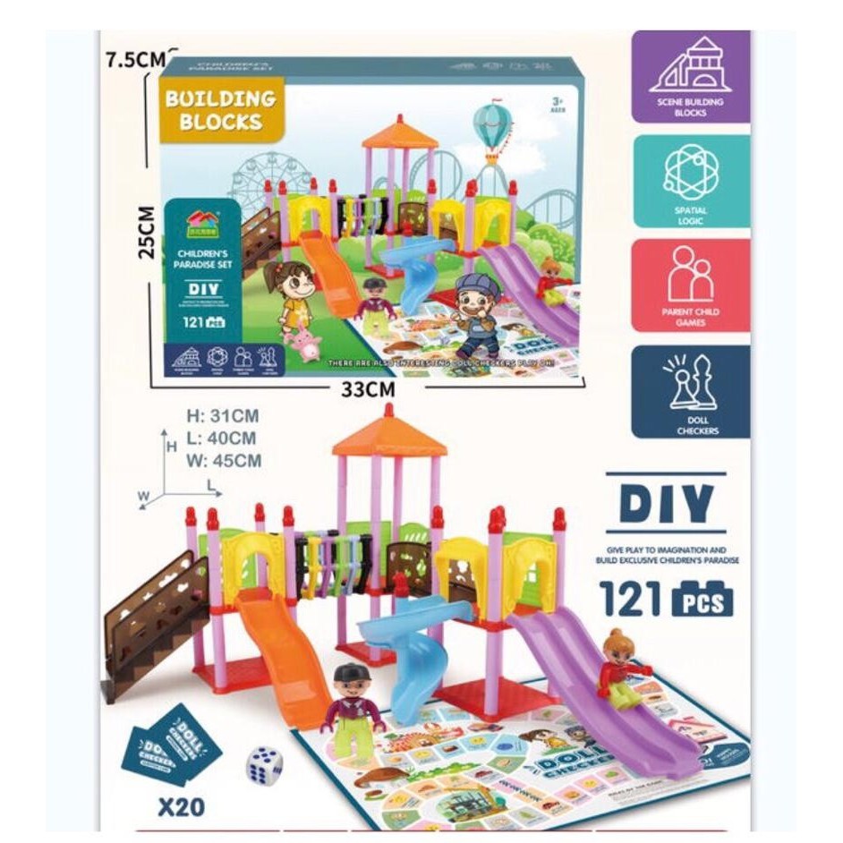 MWN Mainan Building Blocks Children's Paradise Set 121 Pcs No.699-133