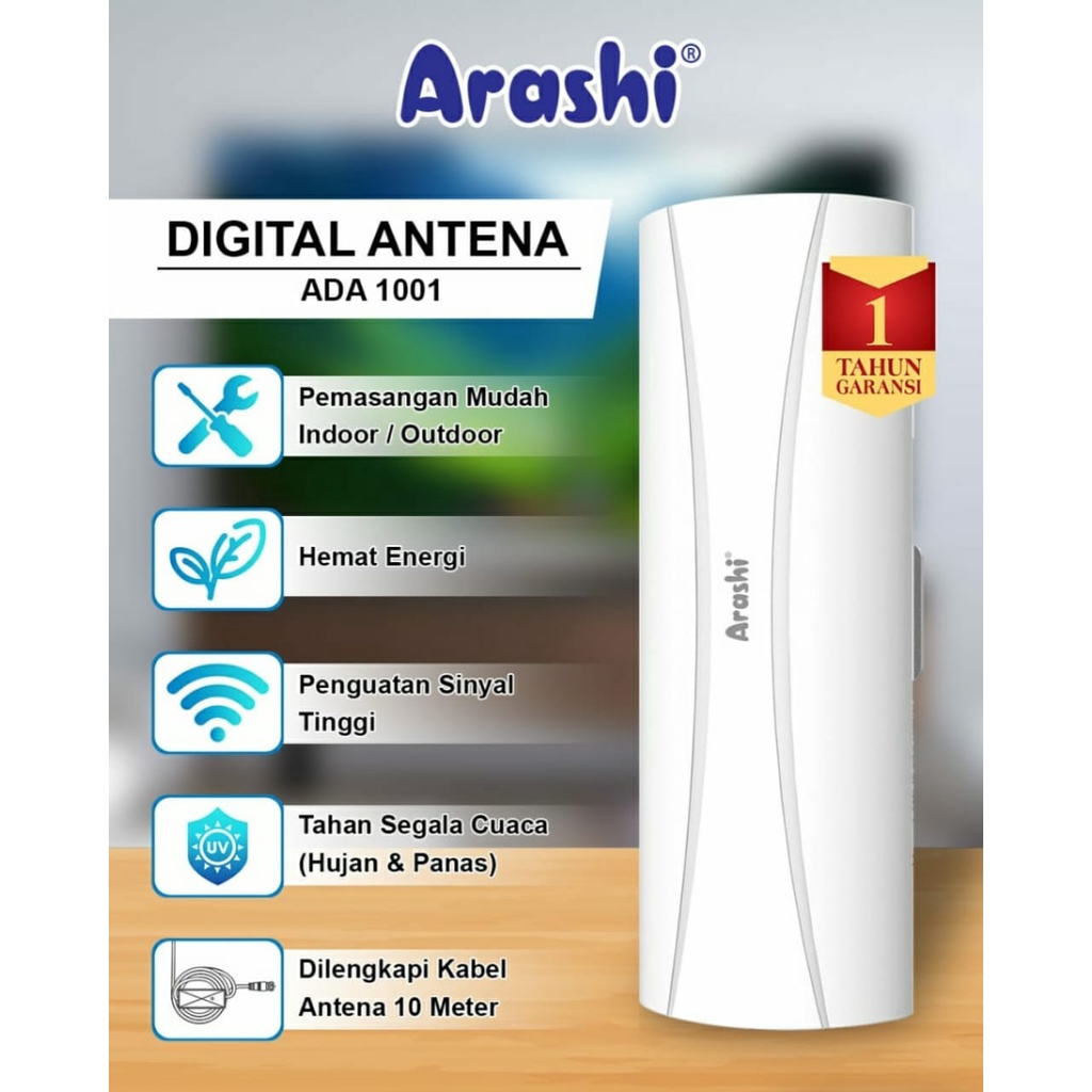 Arashi Antena TV Digital Indoor Outdoor - ADA 1001