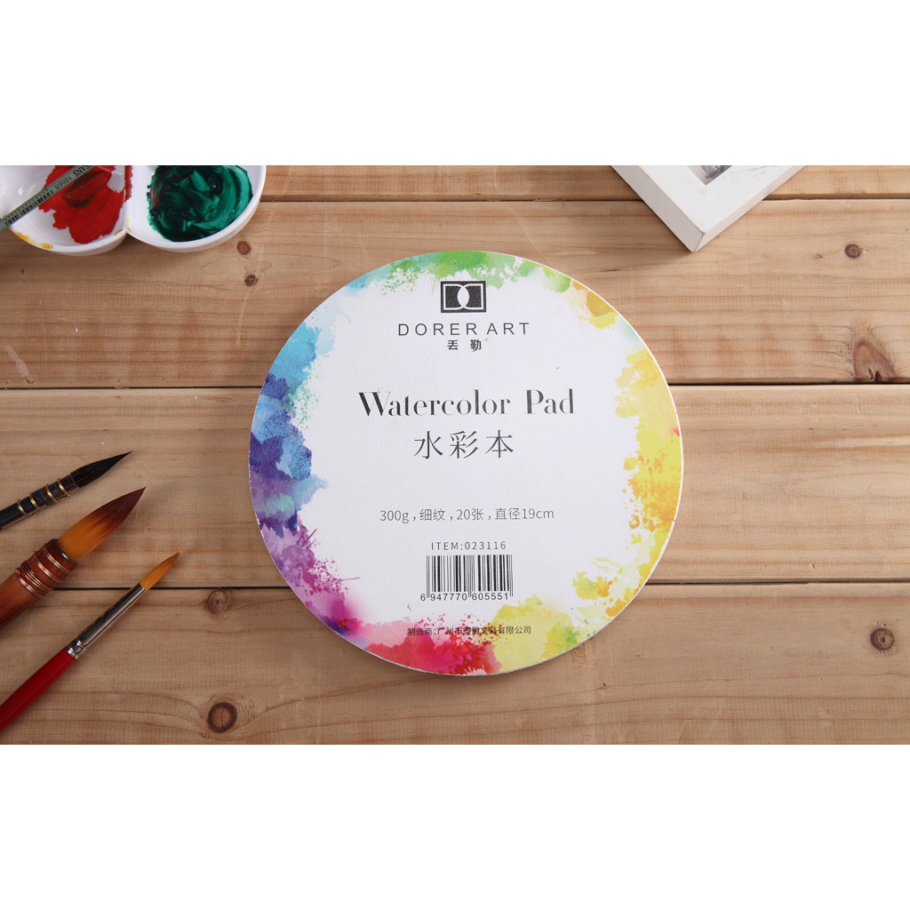 

Round Watercolour Pad DorerArt Kertas Lukis Cat Air Bundar 20lembar