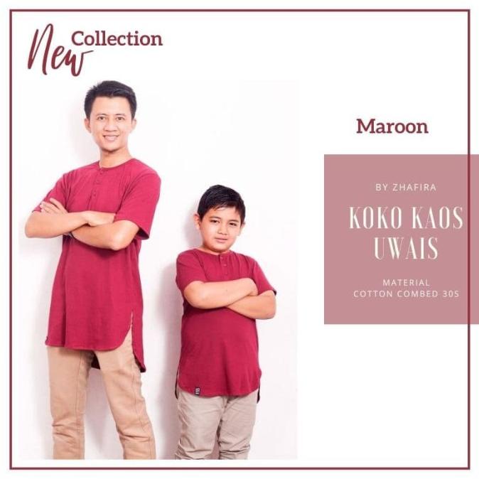 KOKO KAOS UWAIS A03 BAJU MUSLIM KOKO KAOS KURTA COUPLE AYAH DAN ANAK