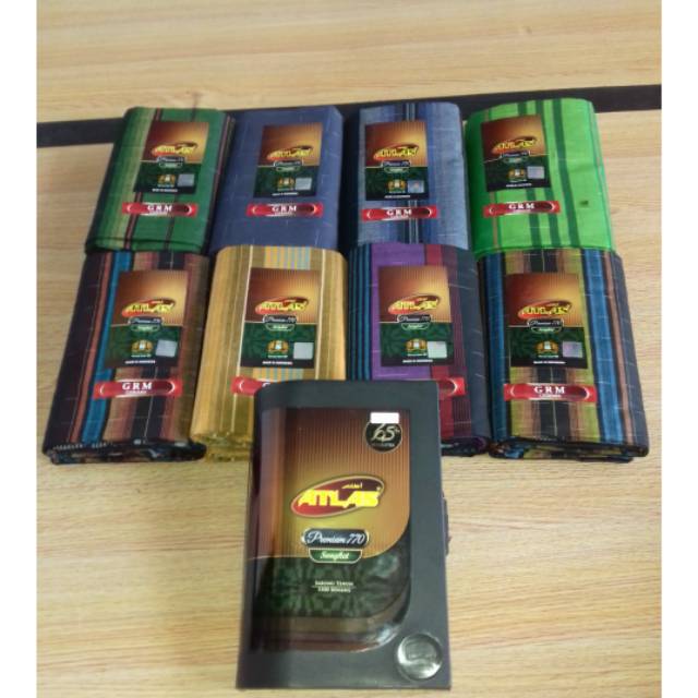 Sarung Atlas Premium 770 Songket Gold - Motif Gerimis