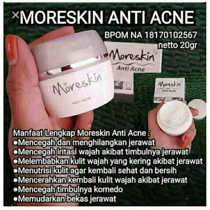 Krim Cream Jerawat Dan Bekas Jerawat Penghilang Komedo Hidung Moreskin Anti Acne Pria Bruntusan BPOM