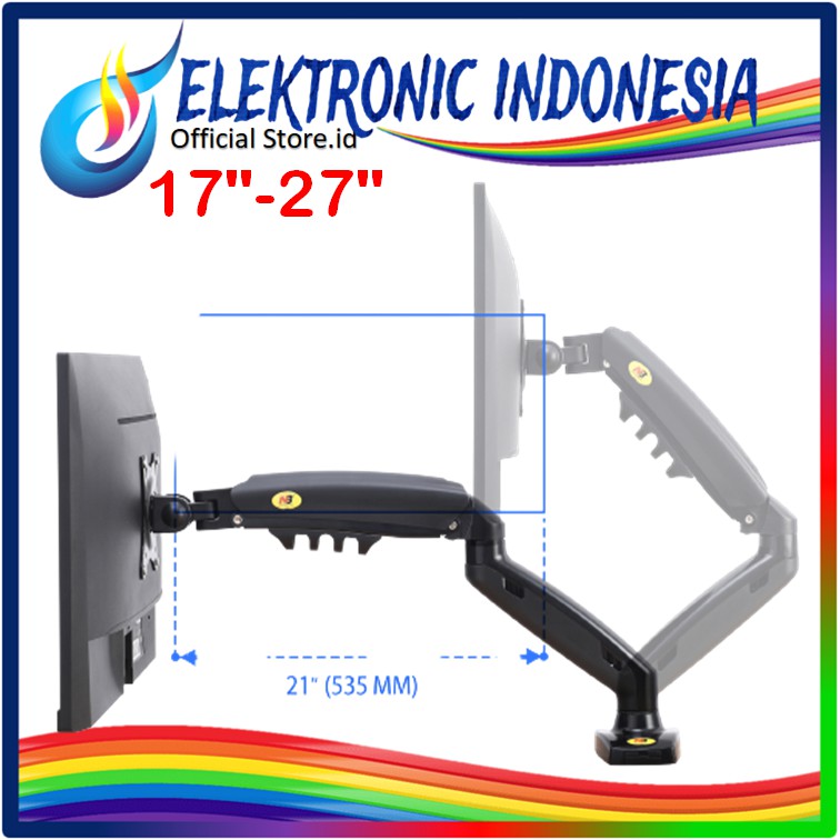 BERGARANSI!! Bracket MONITOR 17 s/d 27 inchi North bayou gas spring DESKTOP MONITOR ARM