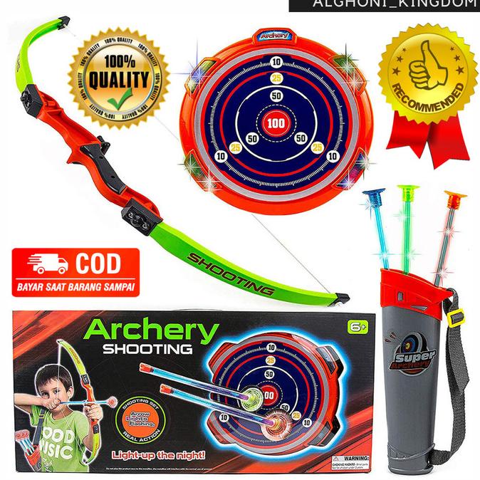 Mainan anak panah panahan ada suara dan lampu pada target Archery set