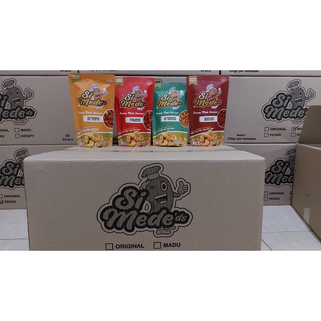

Kacang Mede snack 100gr 1 karton (24pcs)