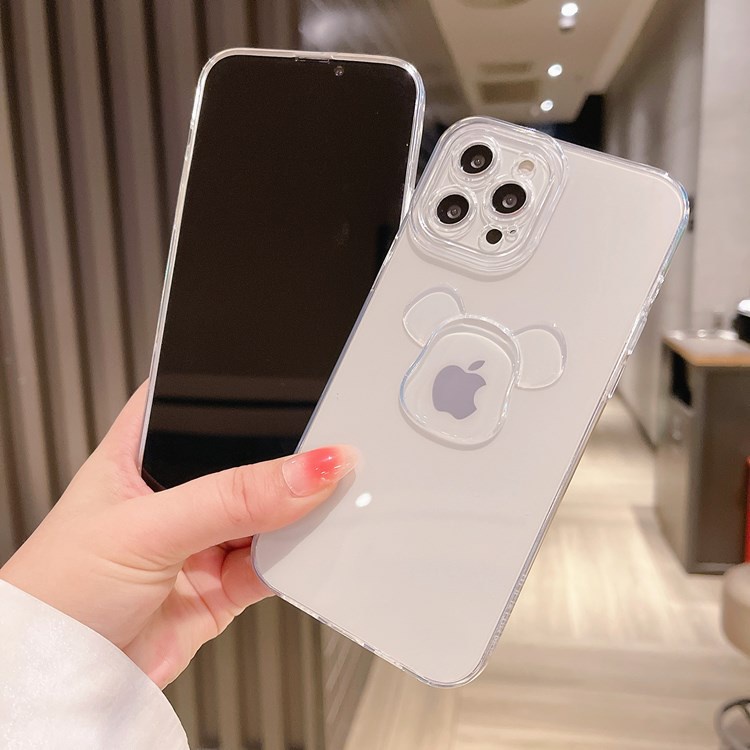 Soft Case Silikon Transparan Motif Beruang 3D Untuk iphone 13 12 11 Pro Max X XS XR 7 8 Plus XS Max